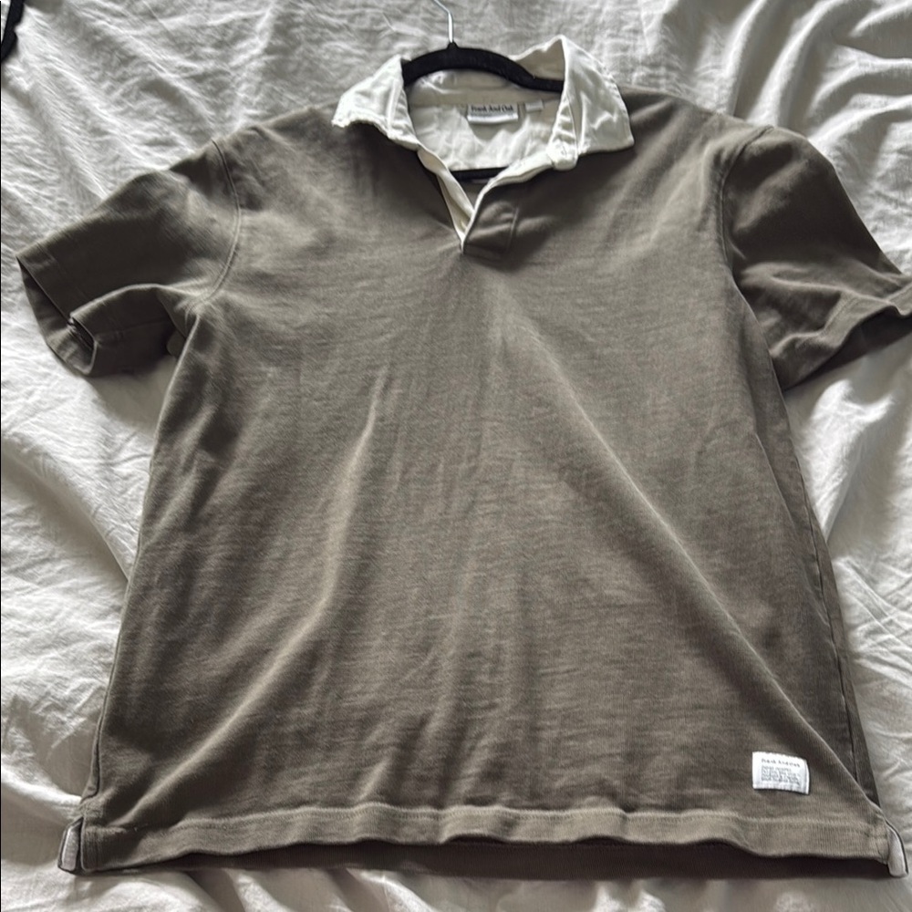 Frank & Oak Brown Polo Shirt Casual Cotton - M